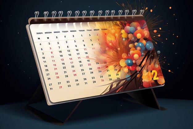 Photo a 2024 calendar featuring all 12 months with dates and holidays highlightedgenerated with ai