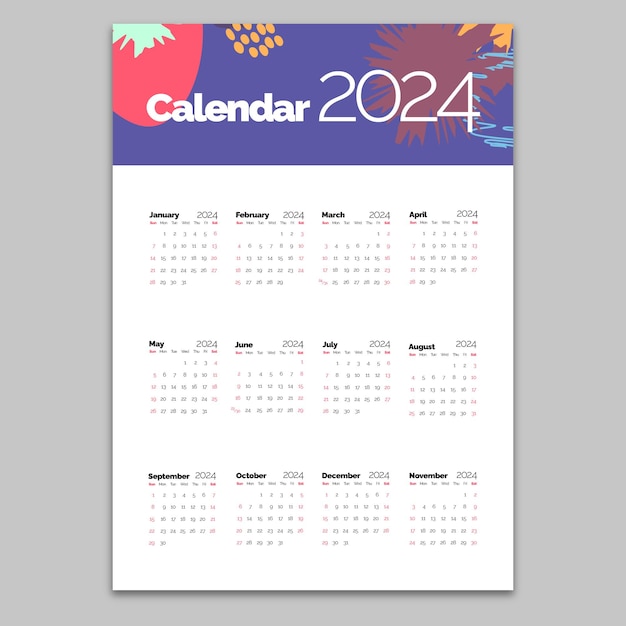 2024년 달력 템플릿