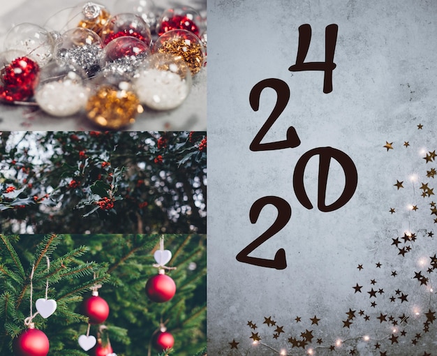 Premium Photo 2024 christmas collage background