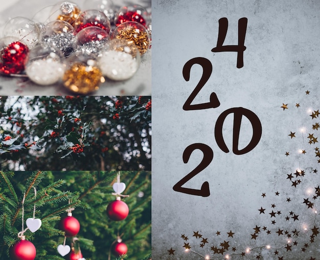 Photo 2024 christmas collage background