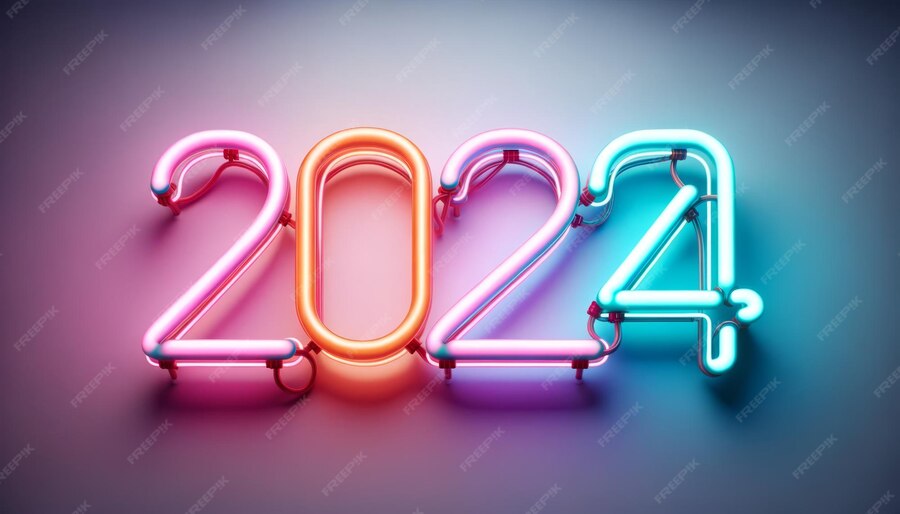 Premium Photo 2024 creative design happy new year 2024 copy space