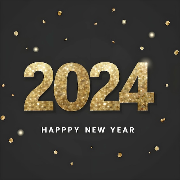 2024 golden text on new year background