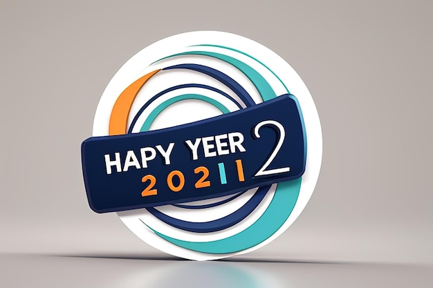 2024 happy new year circle concept design