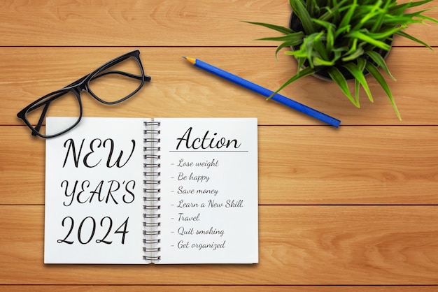 2024 새해 결의 목표 목록과 행복 계획 설정