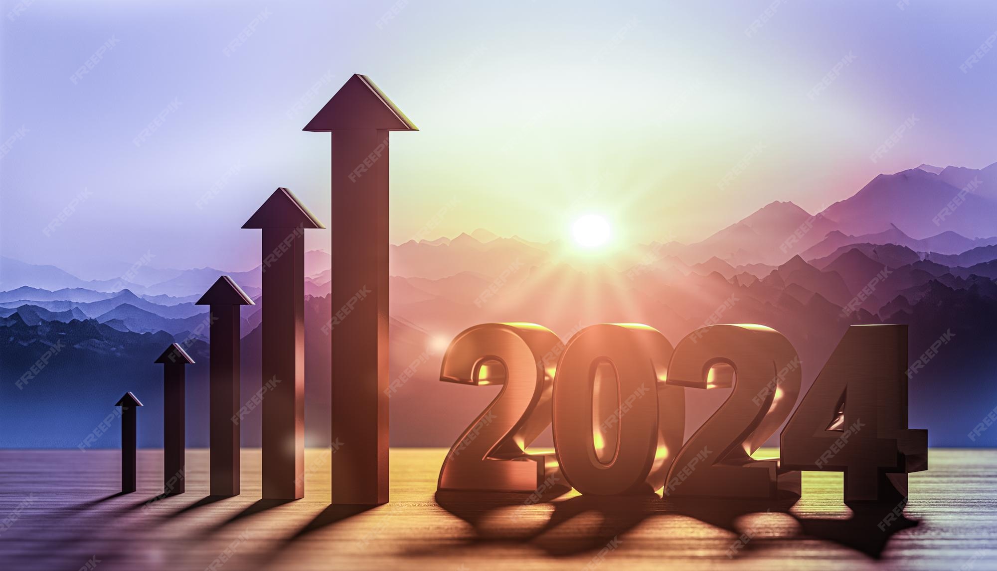 Premium Photo 2024 new year Development and growth concept Future