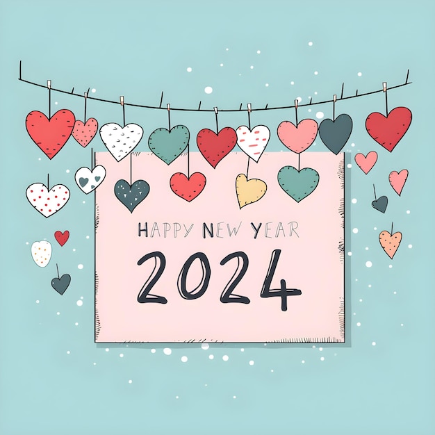 Photo 2024 new year greeting card banner