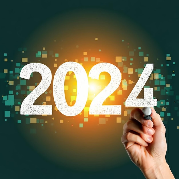 2024 Text background New year and business Concept Strategy