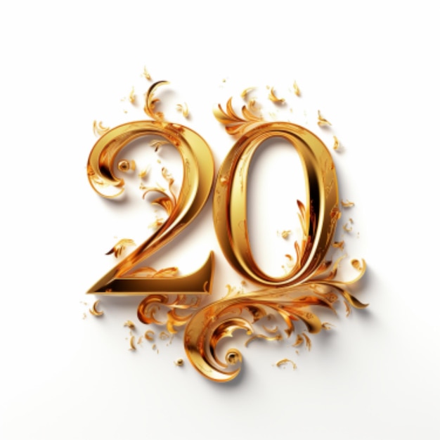 2024 text effect golden luxury isolated on white bg