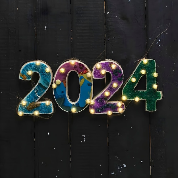 2024 text on new year background ai generated