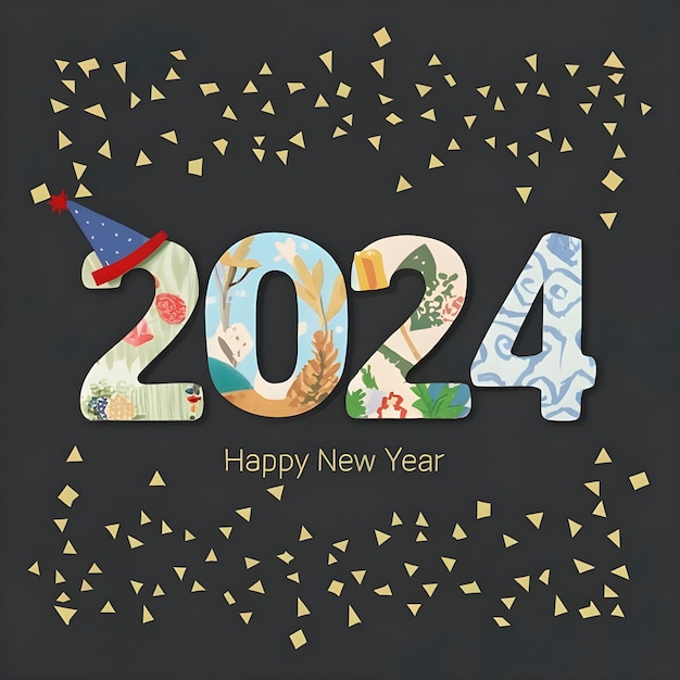 2024 text on new year background ai generated