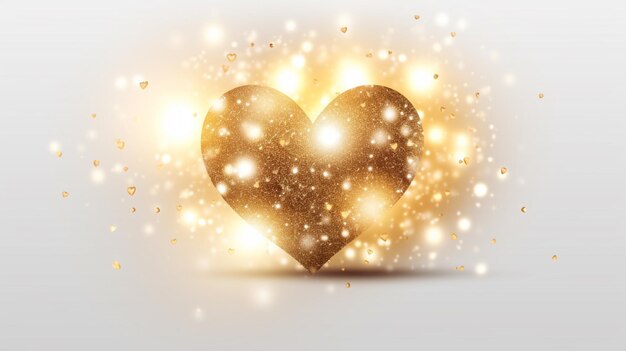 2024 Valentine's Day gold hearts background banner copy paste for text