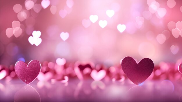 2024 Valentine's Day pink hearts background banner copy paste for text