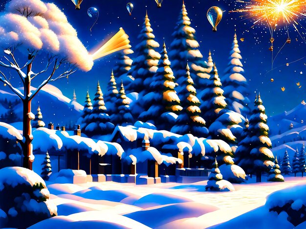 Premium AI Image  2024 Winter wonderland christmas