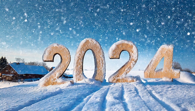 2024 written in the snow