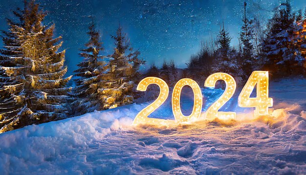 2024 written in the snow