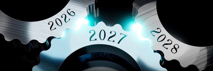 Фотография 2027 2028 концепция передач 3d иллюстрация