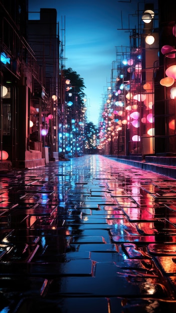 2030 futuristische nachtlandschappen Gemaakt met generatieve AI