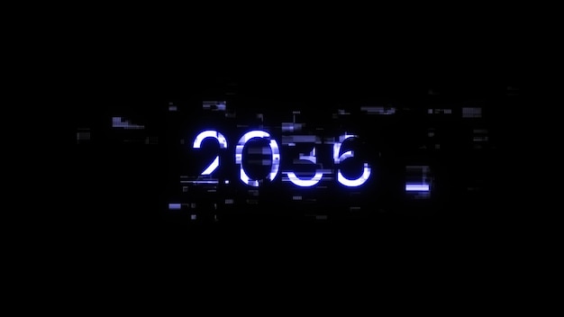 2036 기술적 장애의 화면 효과를 가진 텍스트