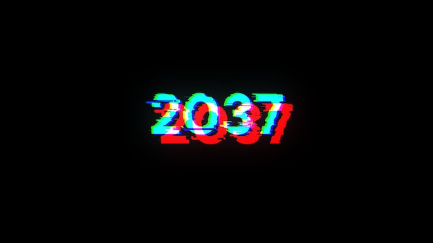 2037 Текст с экрановыми эффектами технологических сбоев