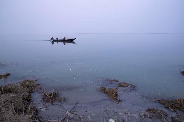 21 January 2023 Traditional fishing Boat in the Padma river Bangladesh