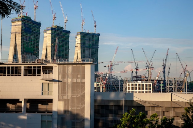 22nd May 2019 Singapore Marina Bay Sands construction in progress the world most expensive building in year 2010