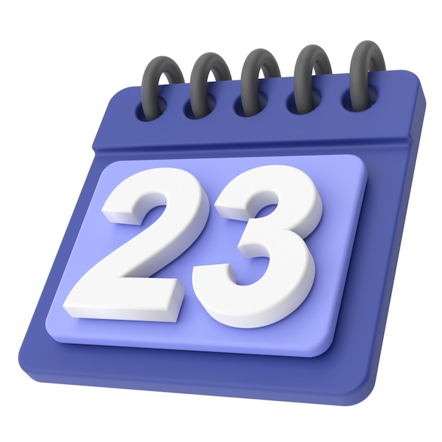 23rd twentythird day of month 3d calendar icon