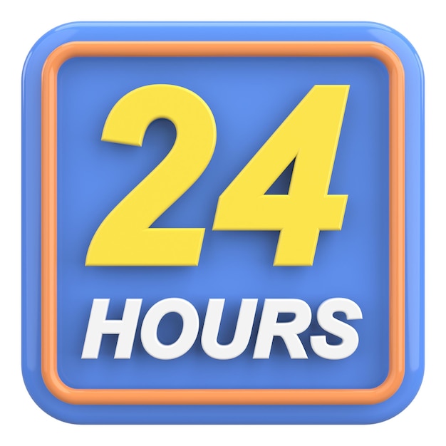 24 hours icon 3D illustration