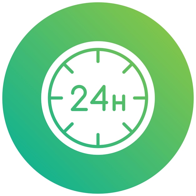 Photo 24 hours vector icon design illustration