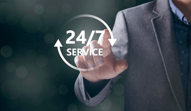 247 service icon support clicks on the screen