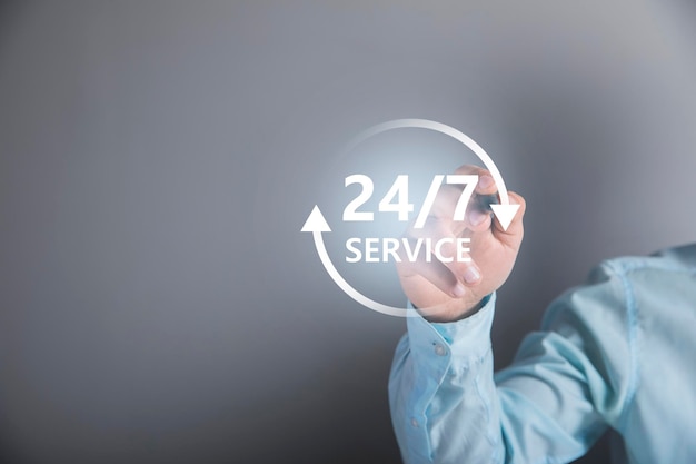 247 service icon support clicks on the screen