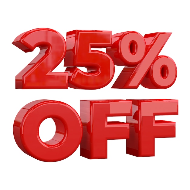 25% off on white background, special offer, great offer, sale. twenty five Percent Off Promotional