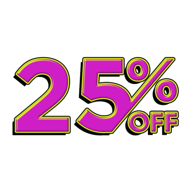 25 Percent Discount Offers Tag with Game Style Design