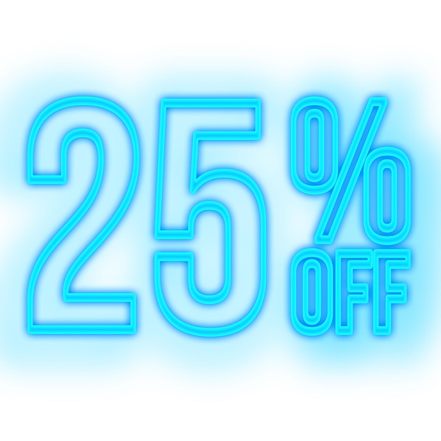 Photo 25 percent discount offers tag with glow style design