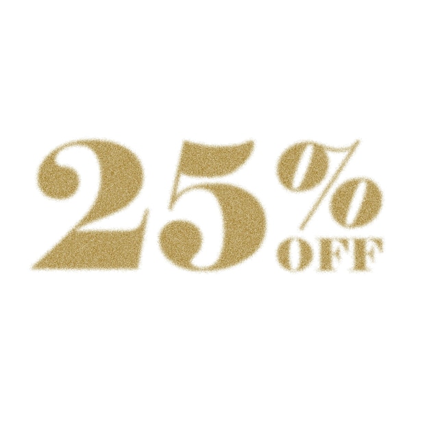 25 Percent Discount Offers Tag with Gold Dust Style Design