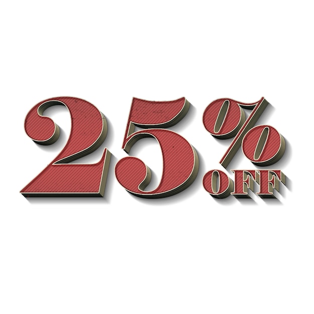 Photo 25 percent discount offers tag with retro style design