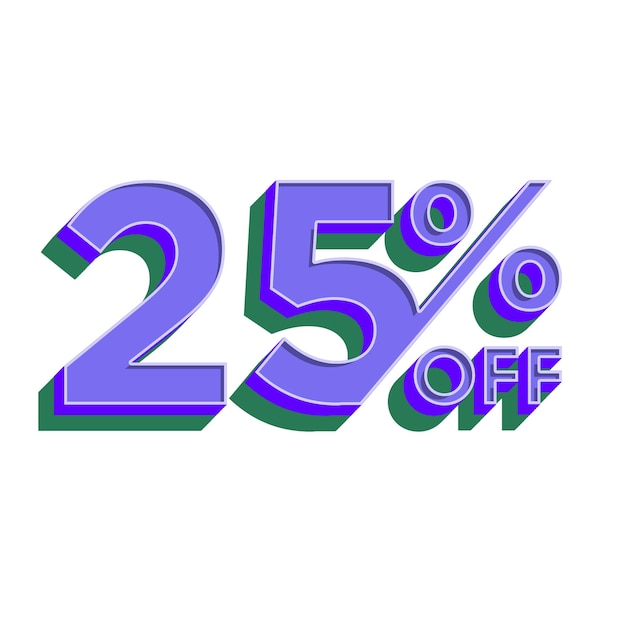 25 Percent Discount Offers Tag with Vintage Style Design