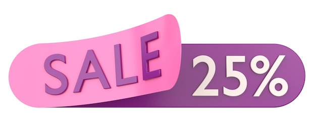 25 procent verkoop 25 verkoop 3D-illustratie