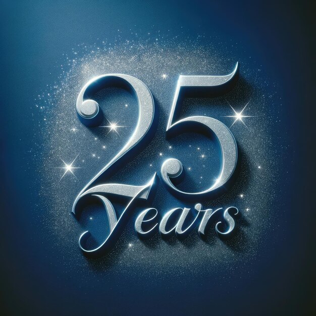 25 Years Milestone in Glittering Silver