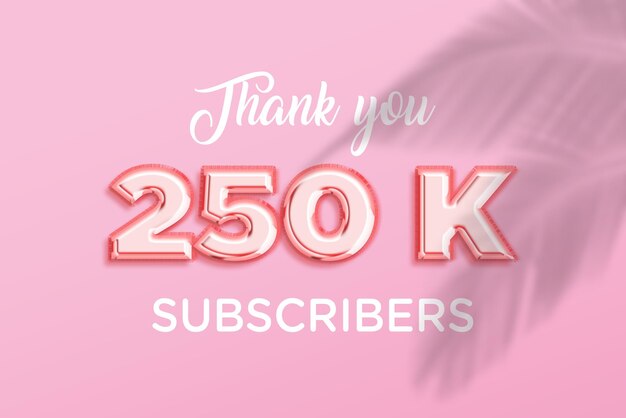 250.000 abonnees feestgroetbanner met roségouden ontwerp