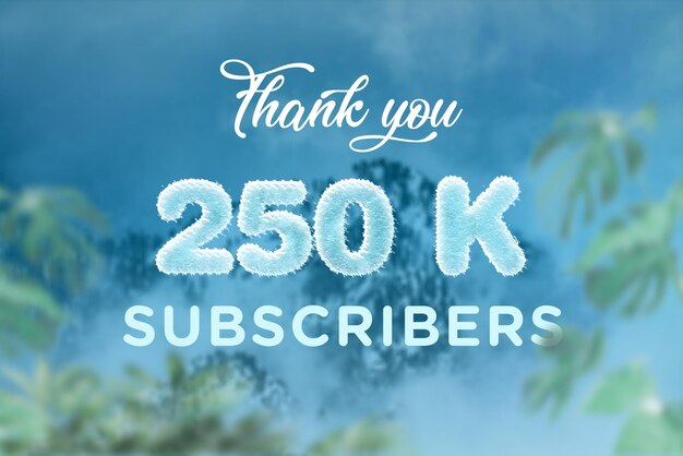 250 K subscribers celebration greeting banner with frozen design