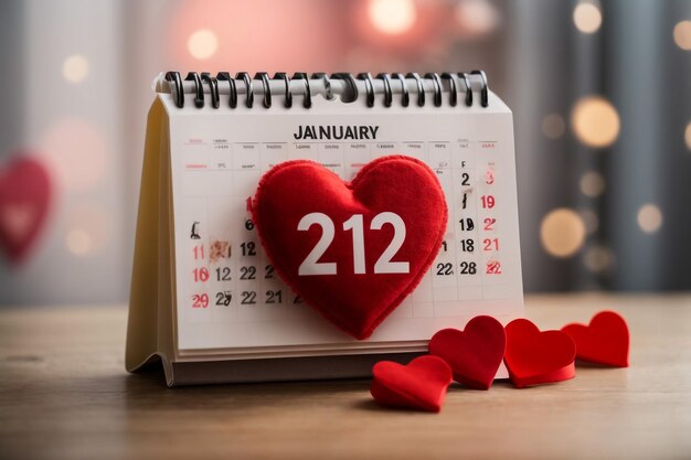 25e dag van de maand Handschrift tekst Liefde en het tekenen van een rood hart op een roze kalender datum Romeinse