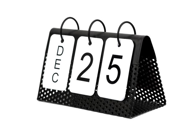 12 月 25 日 - 金属カレンダーの日付