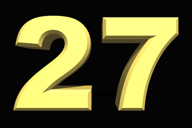 27 twenty-seven number 3d blue on a dark background