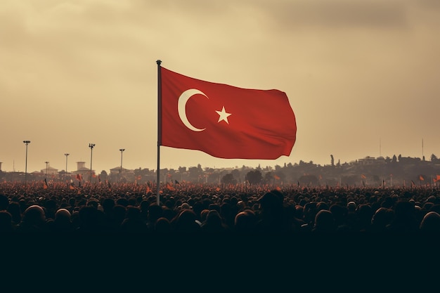 29 Ekim Republic Day is a public holiday in Turkey in honor of the proclamation of the Republic of Turkey on October 29 1923 background poster red flag with moon and star banner