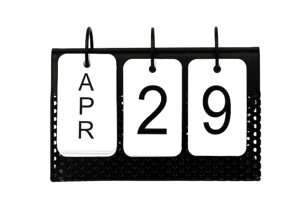 29th of April - date on the metal calendar