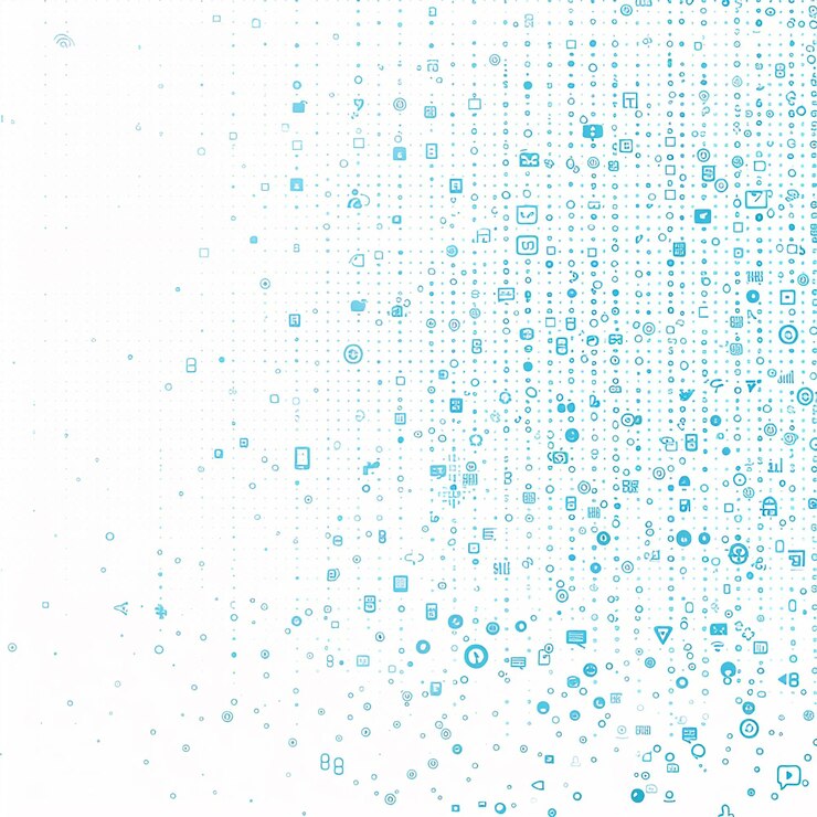 Photo 2d abstract background with small icons web design