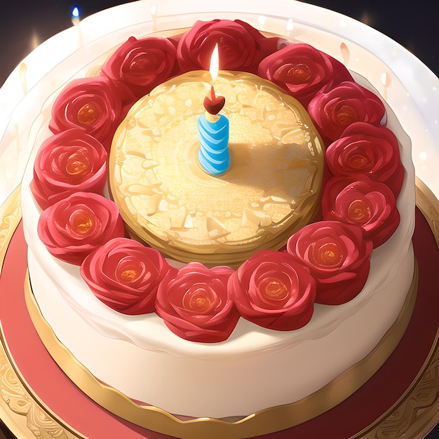 2D Animated Birthday Cake