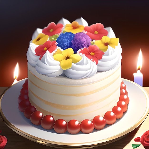 2D Animated Birthday Cake