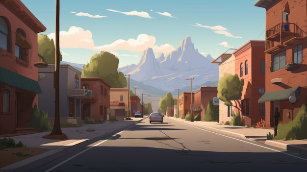 2d Animation Background Of Clinton Street In Utah