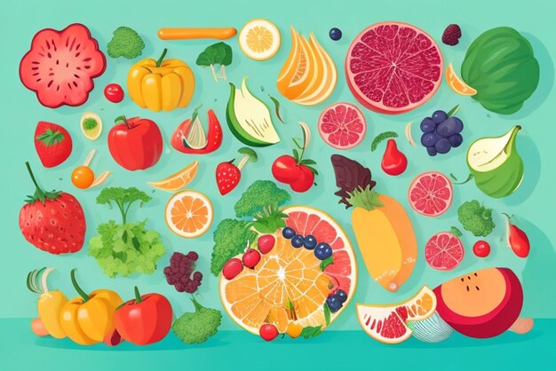 2d background world nutrition day ai generative